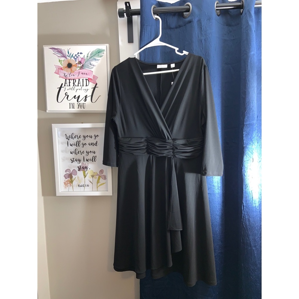 Ruched V-Neck Wrap Dress